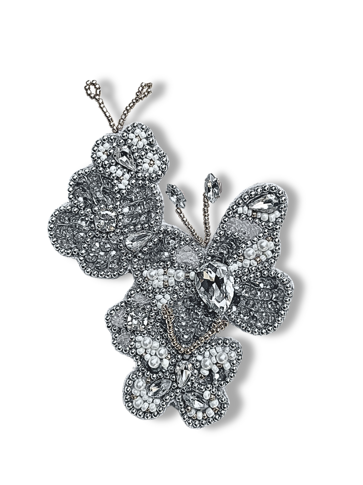 Three butterfly Crystal Brooch