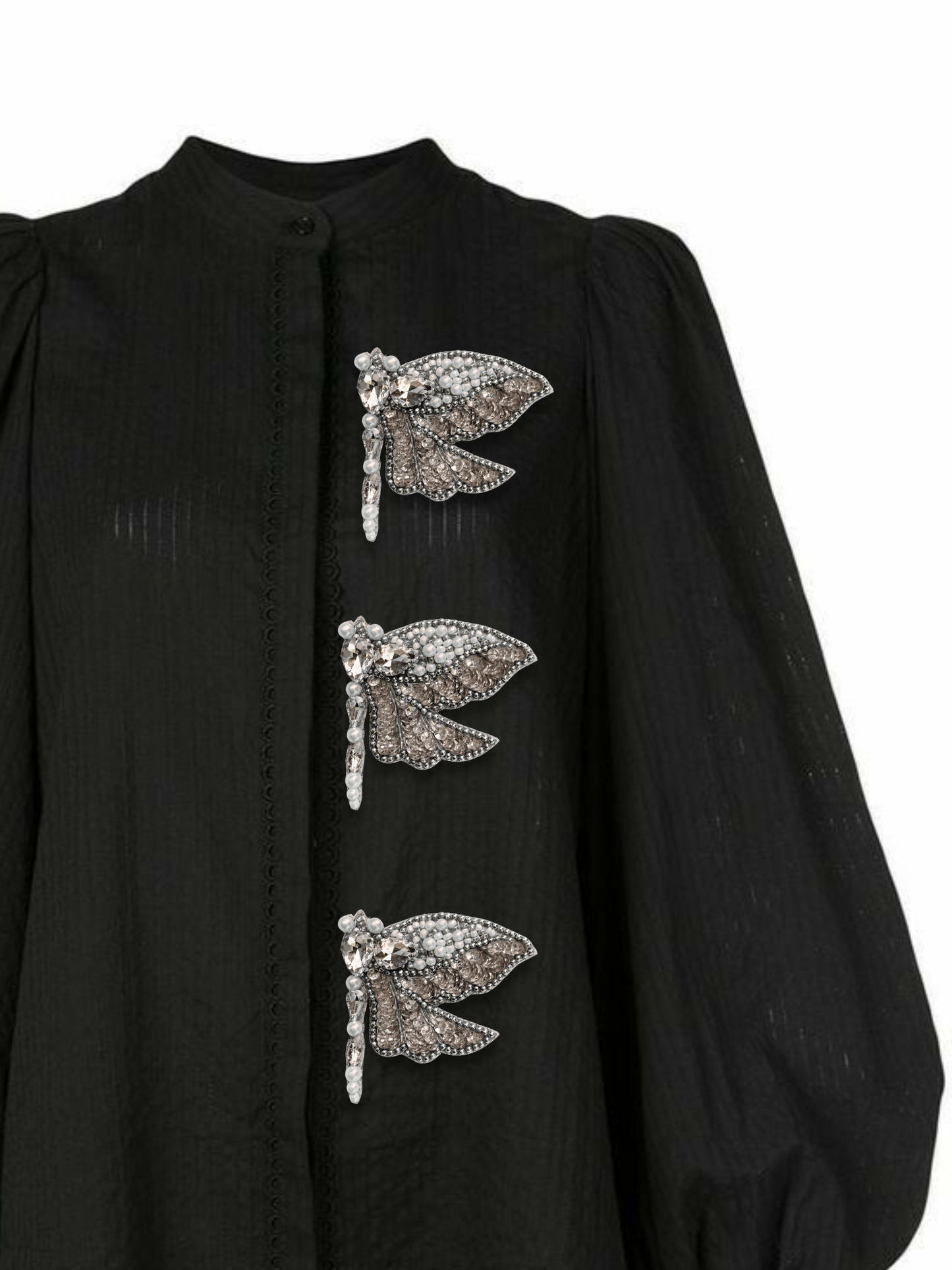 Crystal Wing Brooch