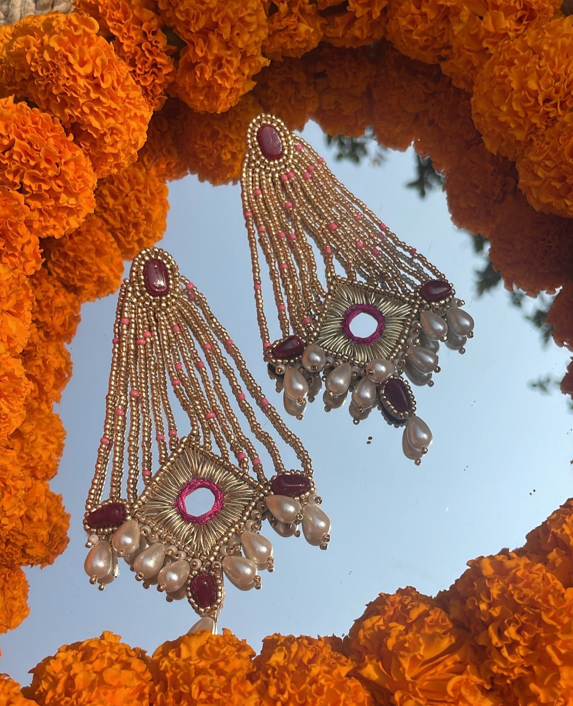 Red Golden Earrings