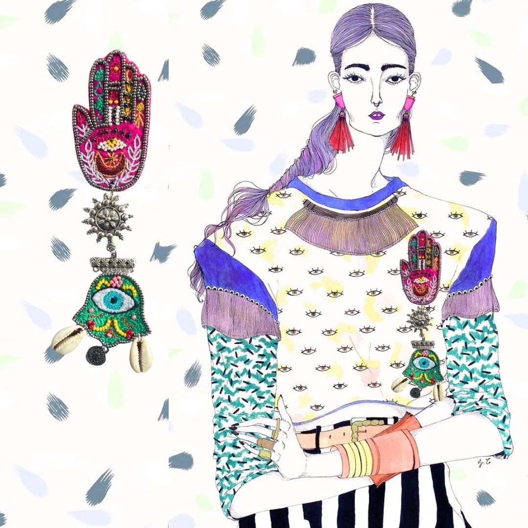 Hamsa Brooch