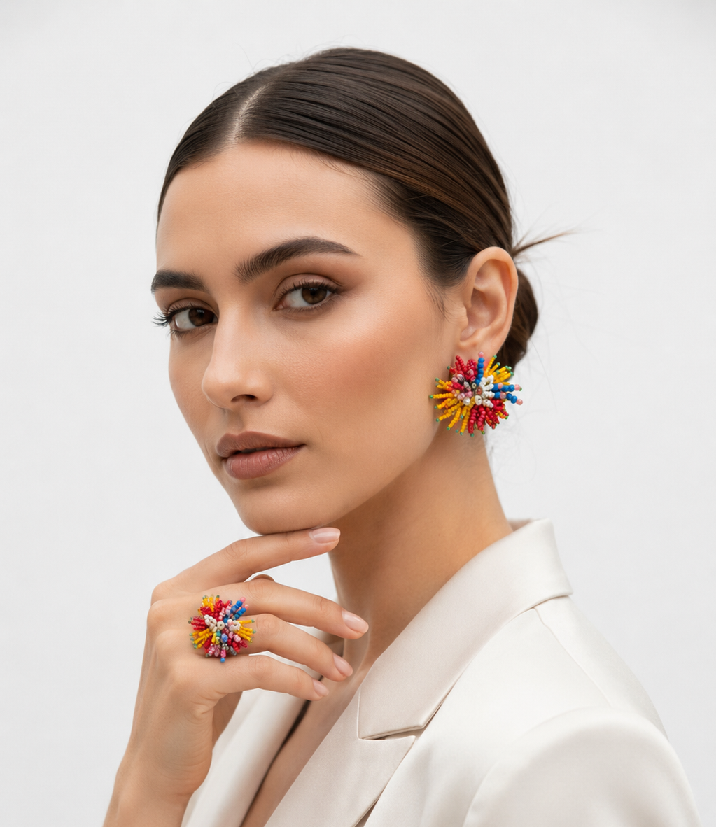 Multicolor cocktail ring
