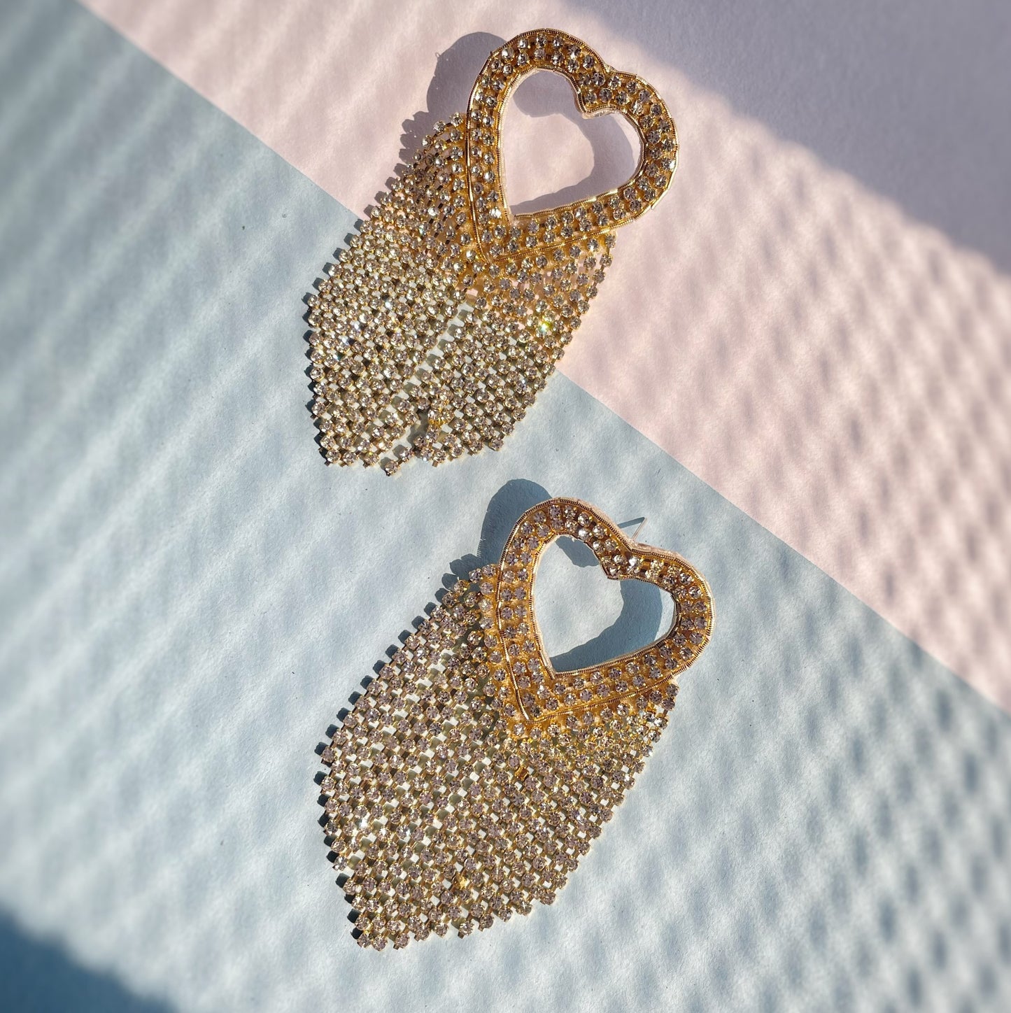 Heart Rhinestone Statement Earrings