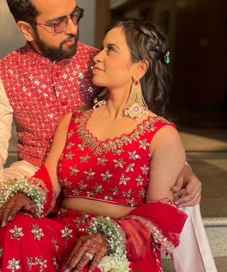 Red Golden Earrings