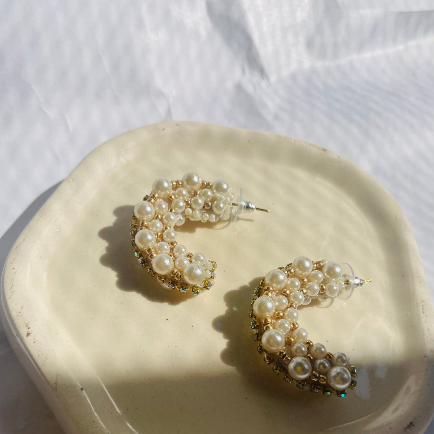 Pearl Hoop Earrings