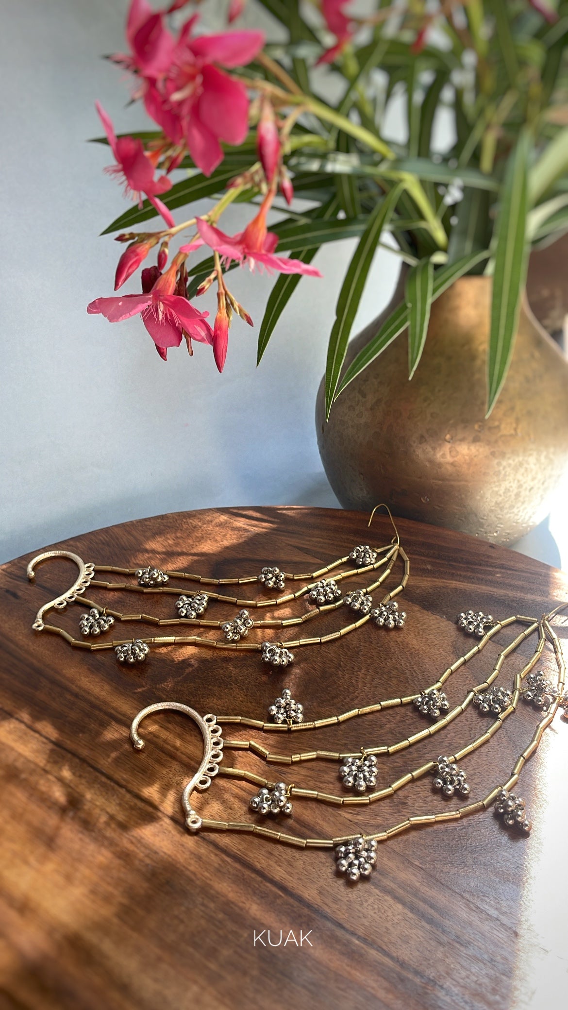 Earrings with Ghungru Hair Extension