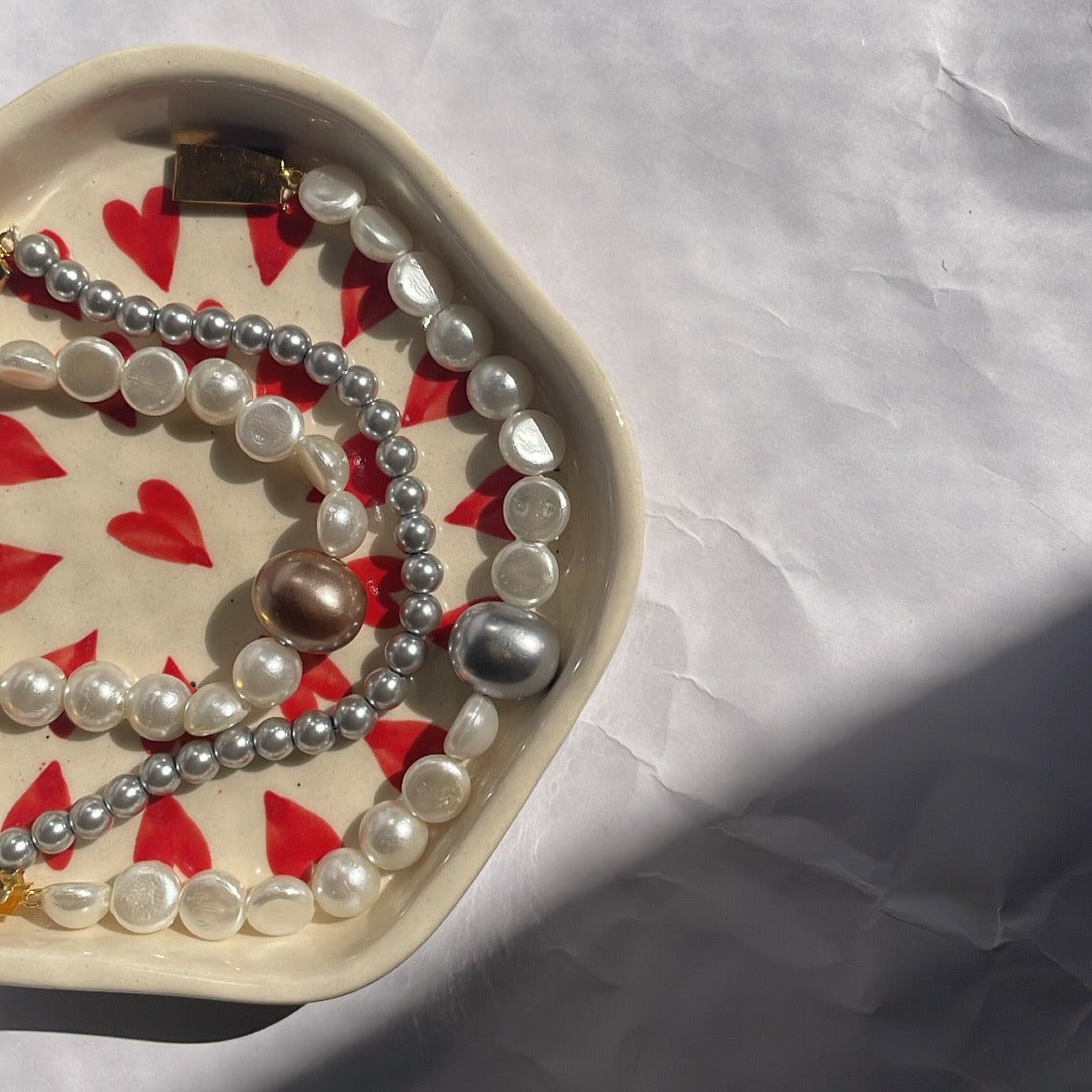 Dual Tone Pearl Bracelet