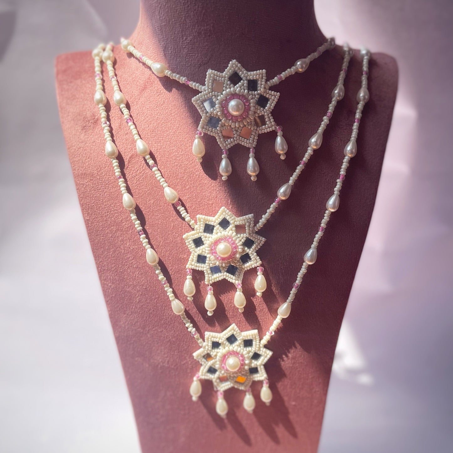 Pink Pearl layer Necklace