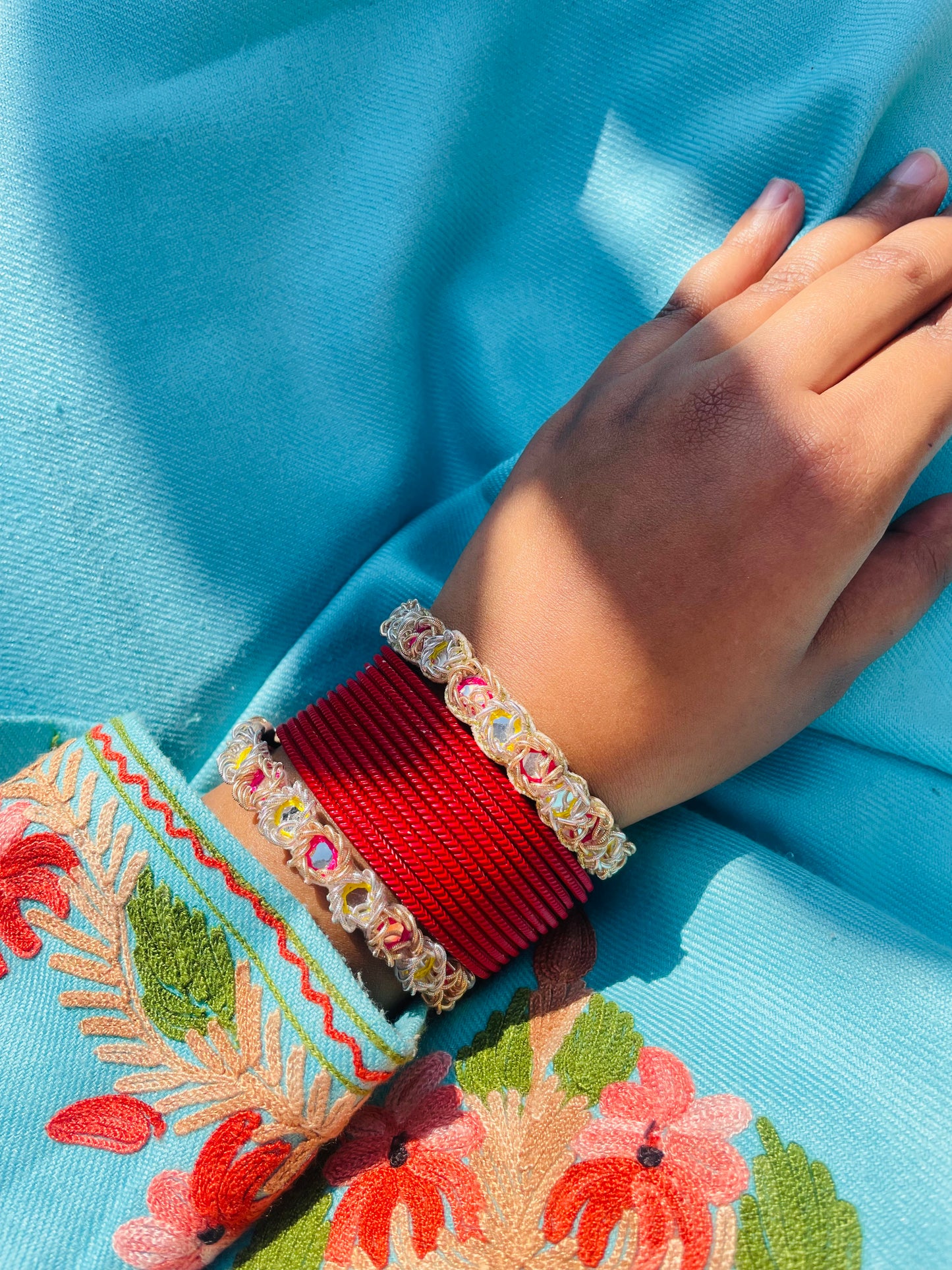 Dabka mirror Statement Bangle