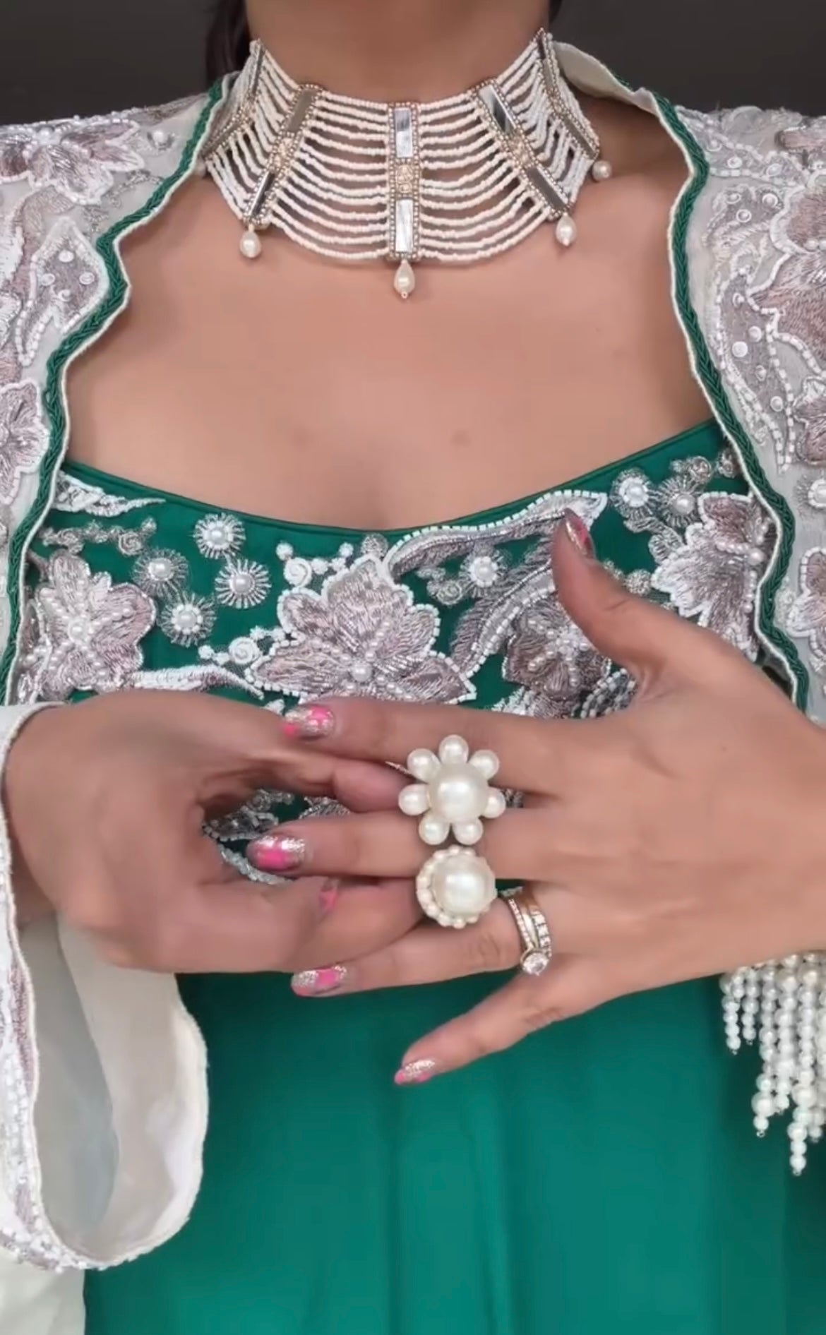 Pearls Double Cocktail Ring