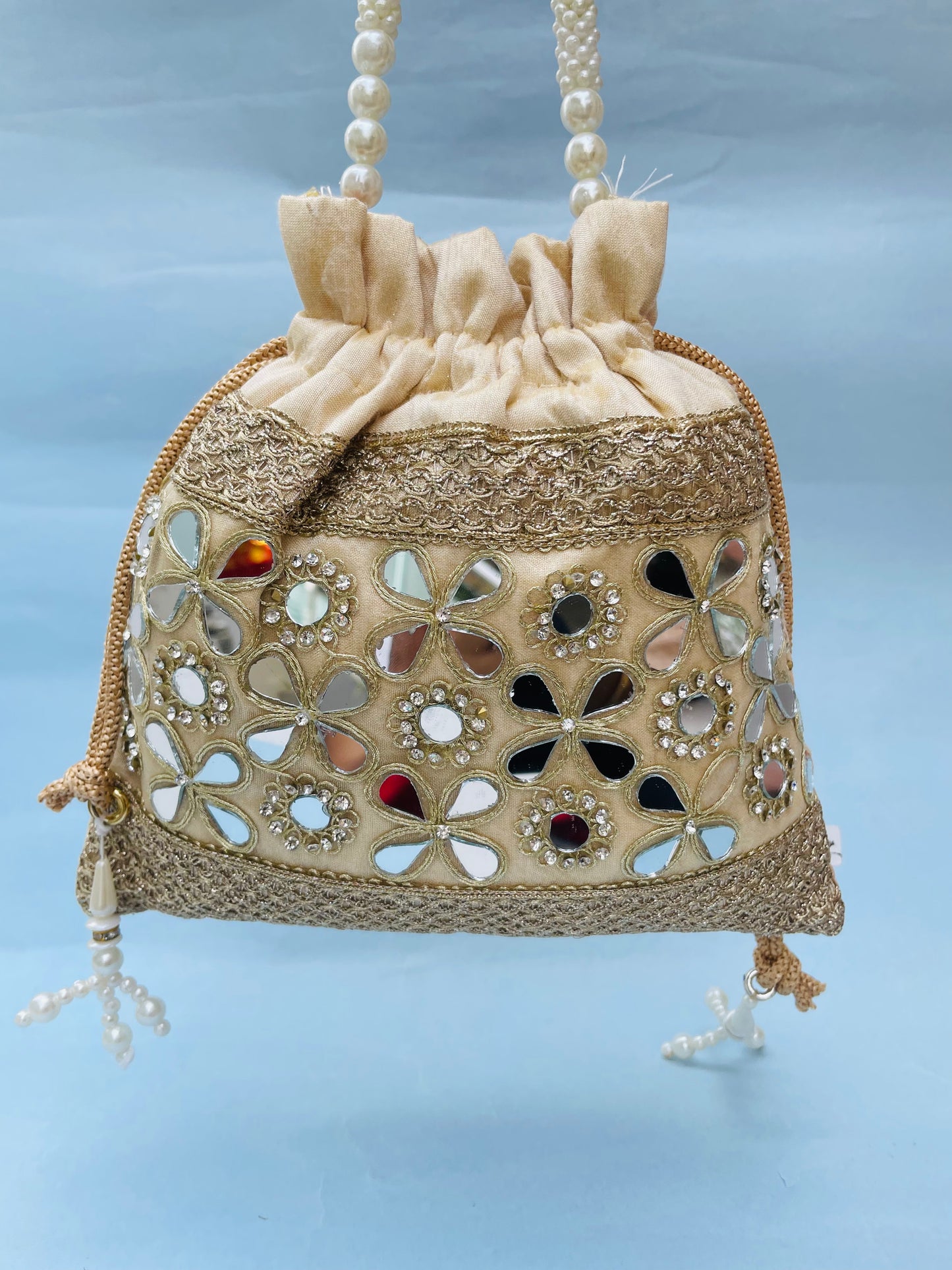 Mirror Beige Potli