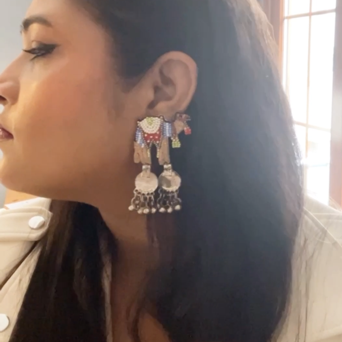 Camel Coin Boho Earrings