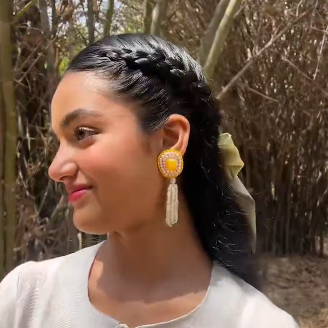 Color stone Hangings Earrings