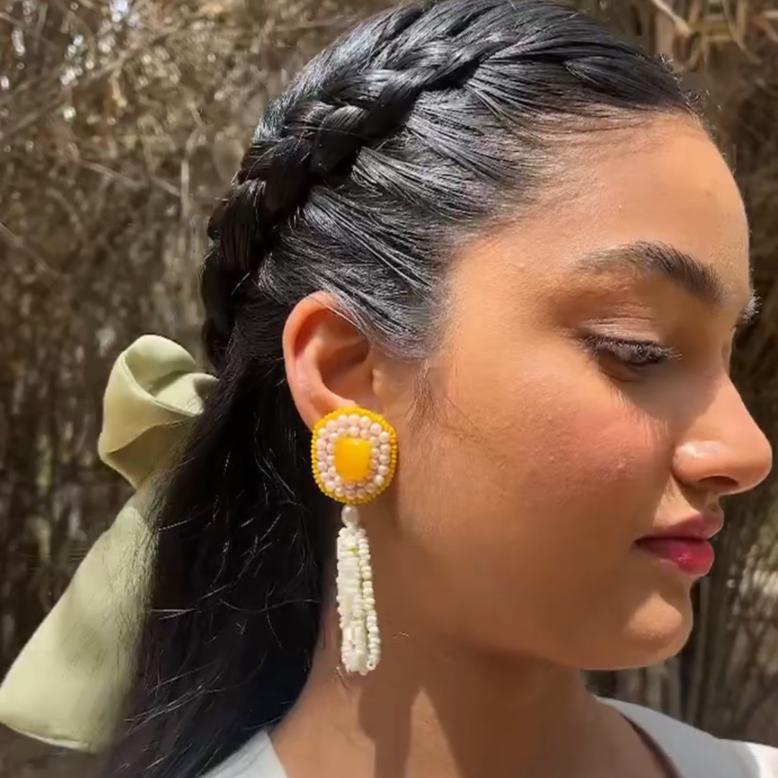 Color stone Hangings Earrings