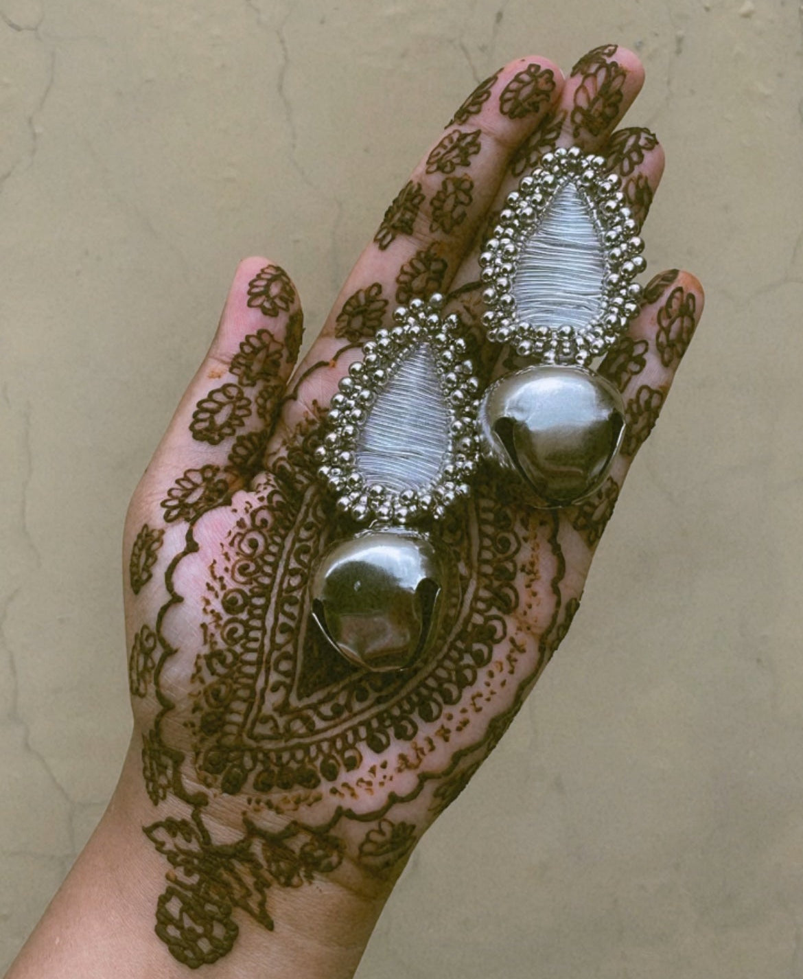 Silver Ghungroo Jhumkas