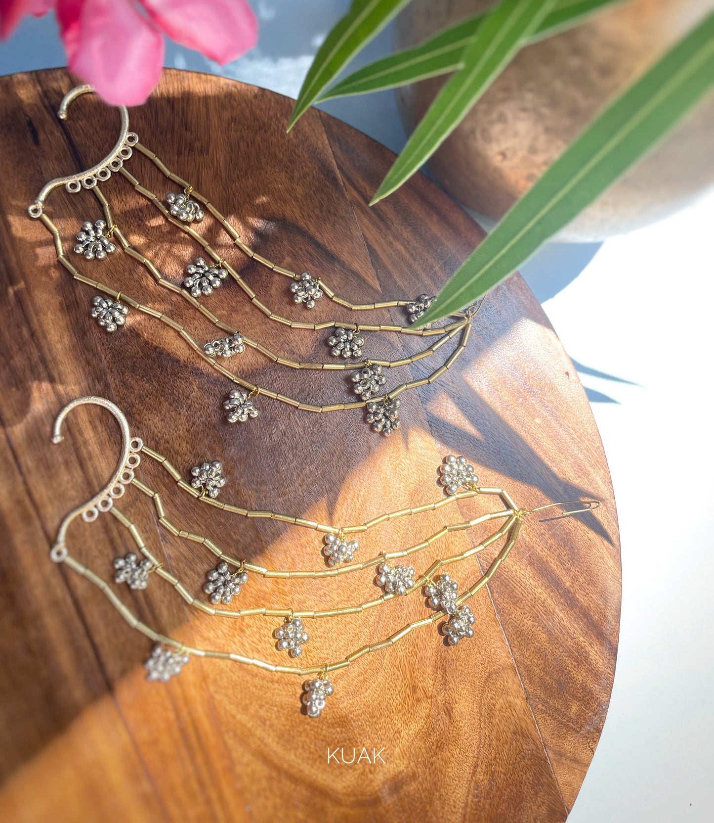 Earrings with Ghungru Hair Extension