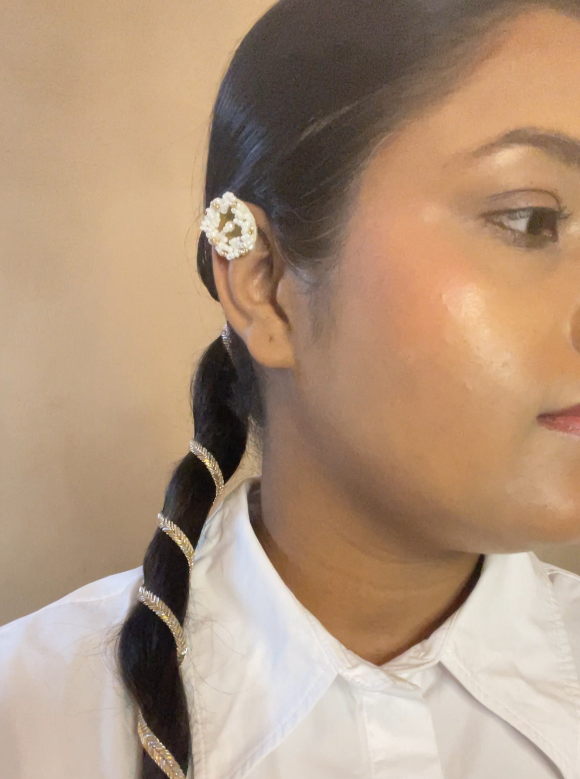 Golden Pearl Earcuff