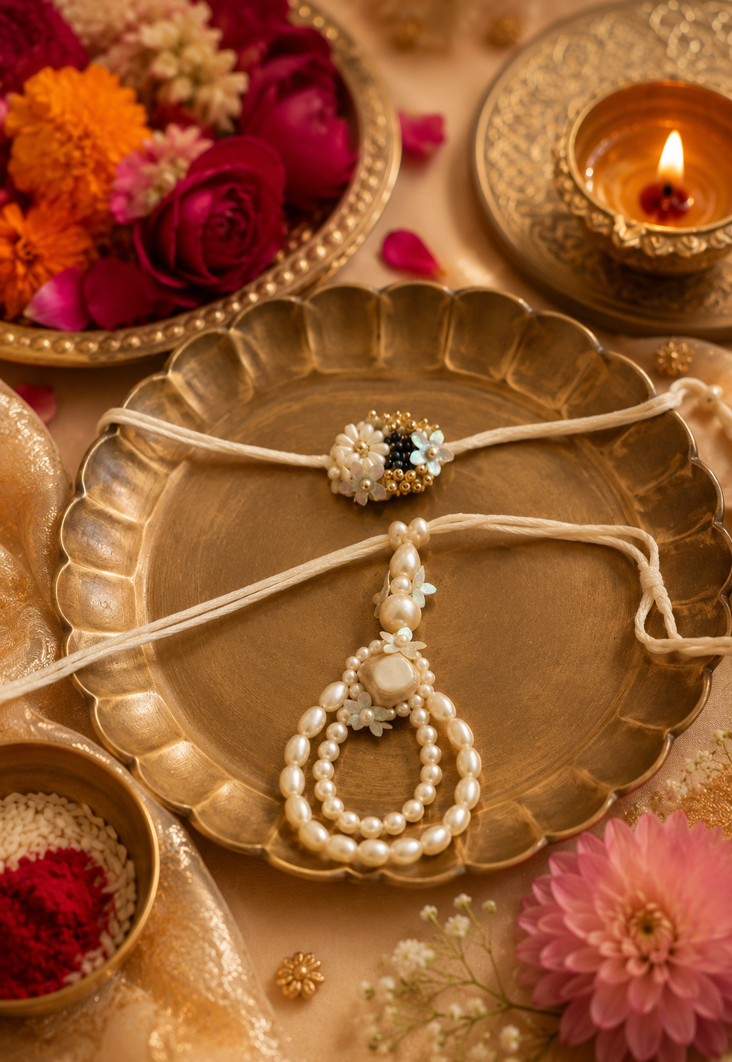 Multicolored Rakhi & Lumba set