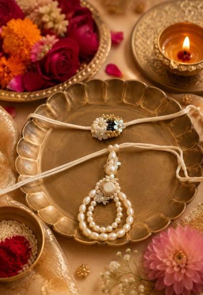 Multicolored Rakhi & Lumba set