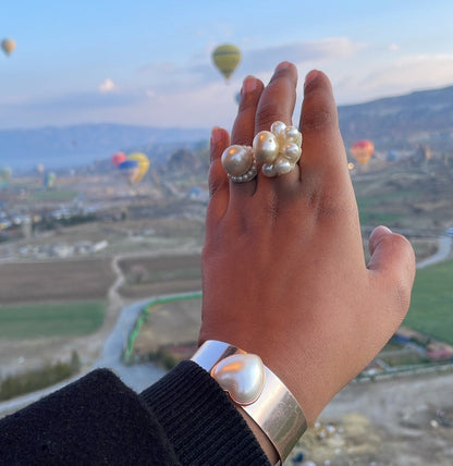 Pearls Double Cocktail Ring