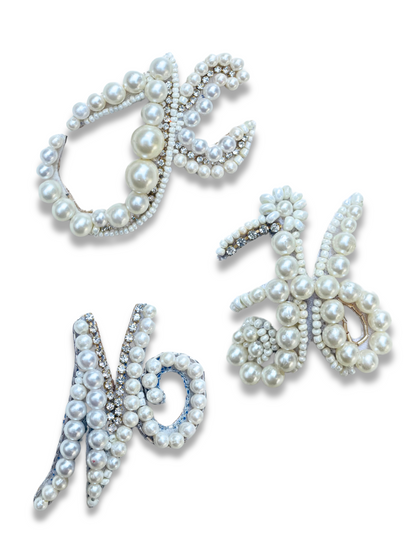 Initial Cursive Letter Brooches