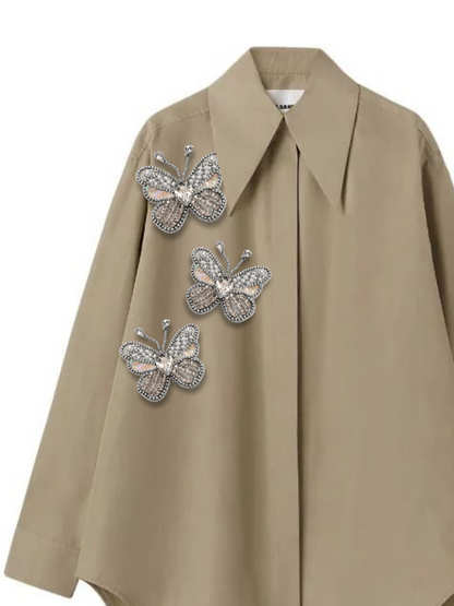 Crystal Butterfly Brooch