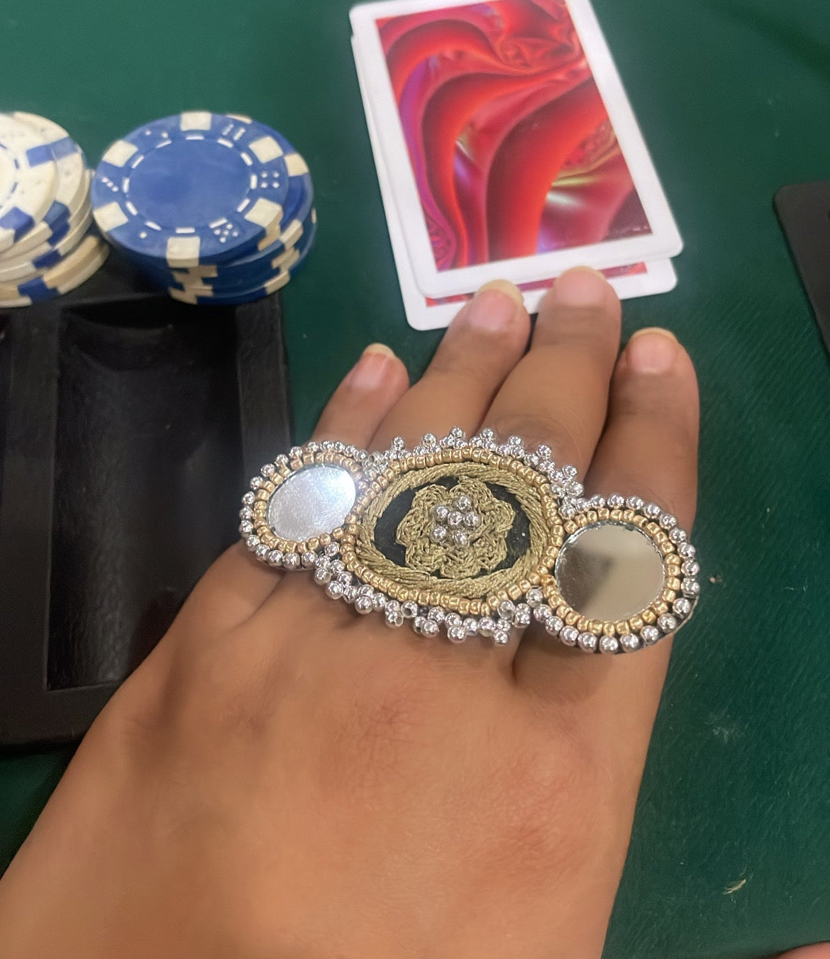 Tri Mirror cocktail Ring