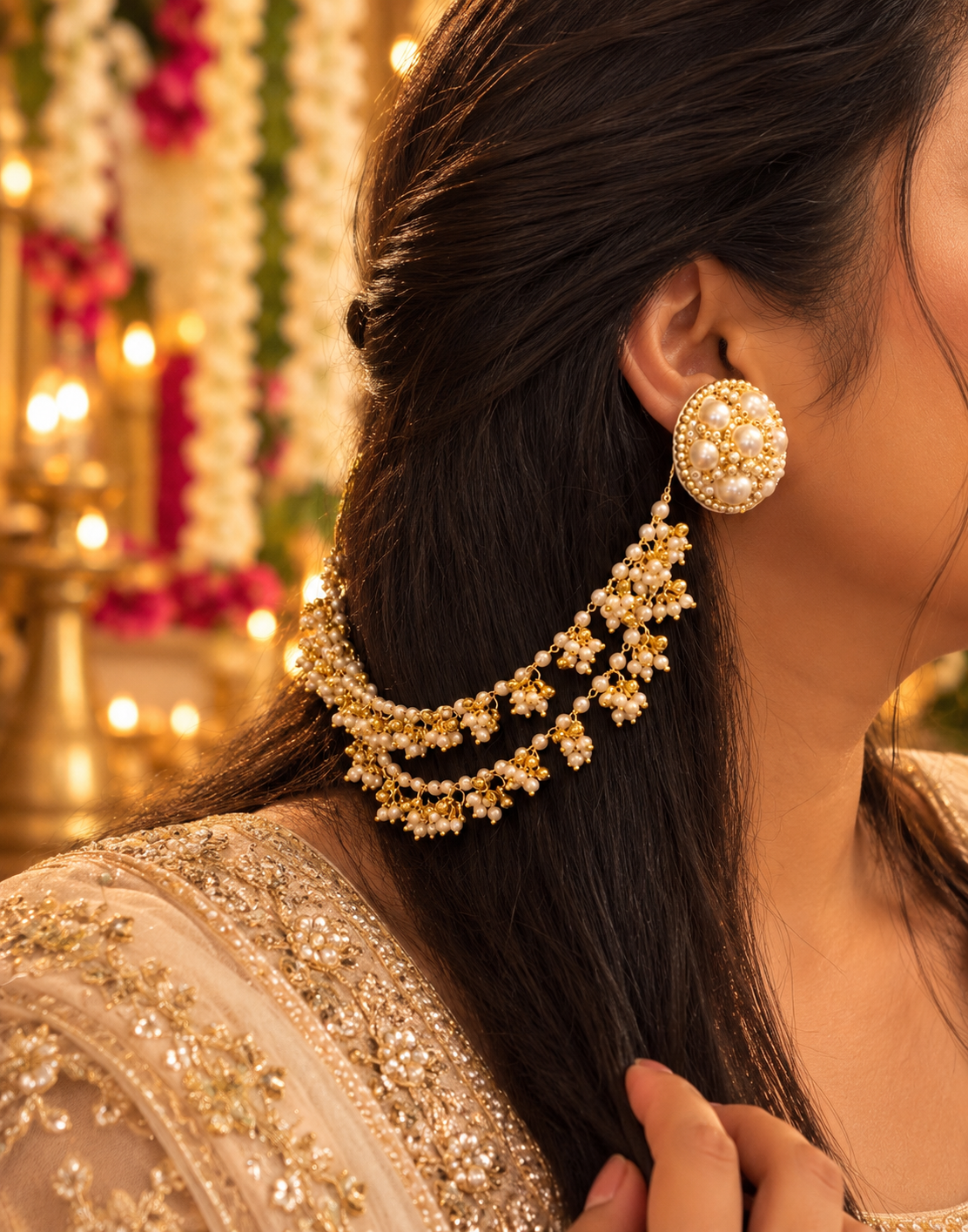 Rusa statement Ear-chain