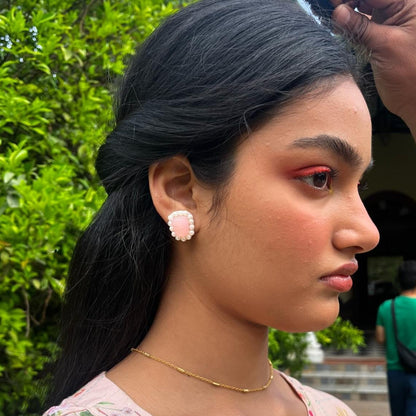 Color stone Studs Earrings