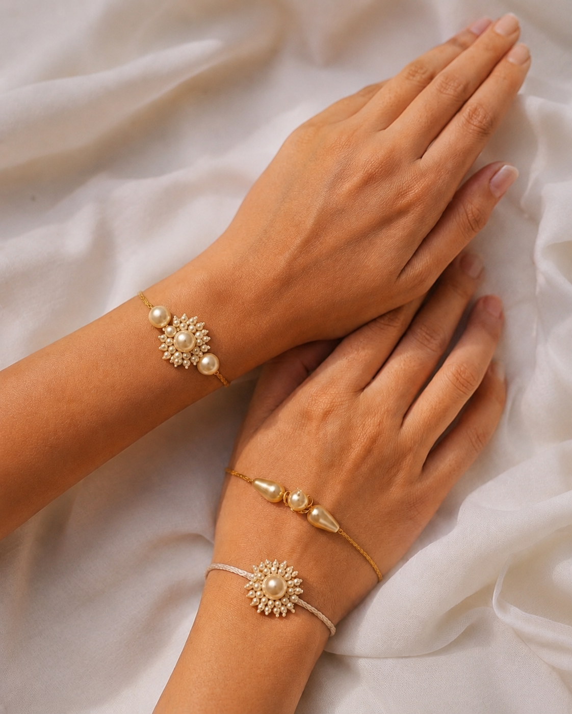 3 Pearl Rakhi set