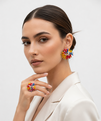 Multicolored Big stud earrings