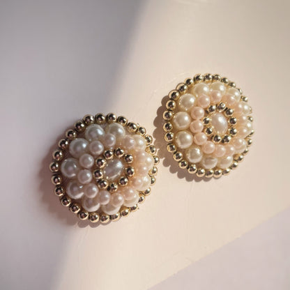 Gold and Pearl stud earrings