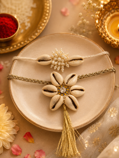 Shell Rakhi & Lumba set