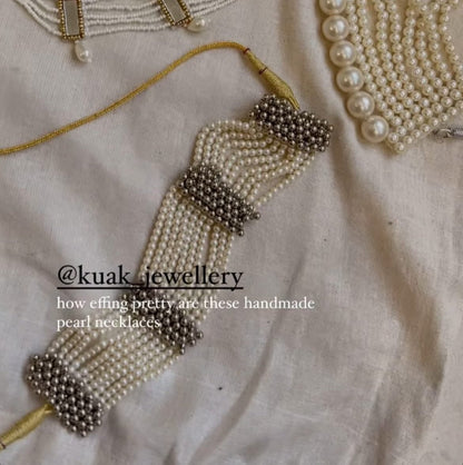 Silver Pearl Choker Necklace