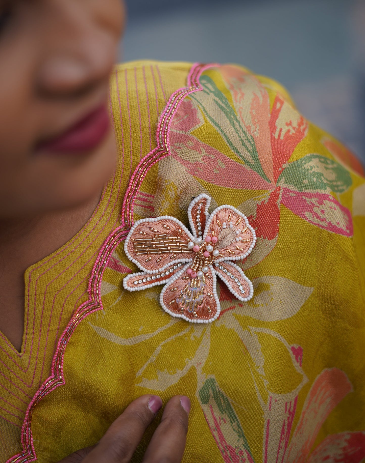 Abstract Flower Brooch