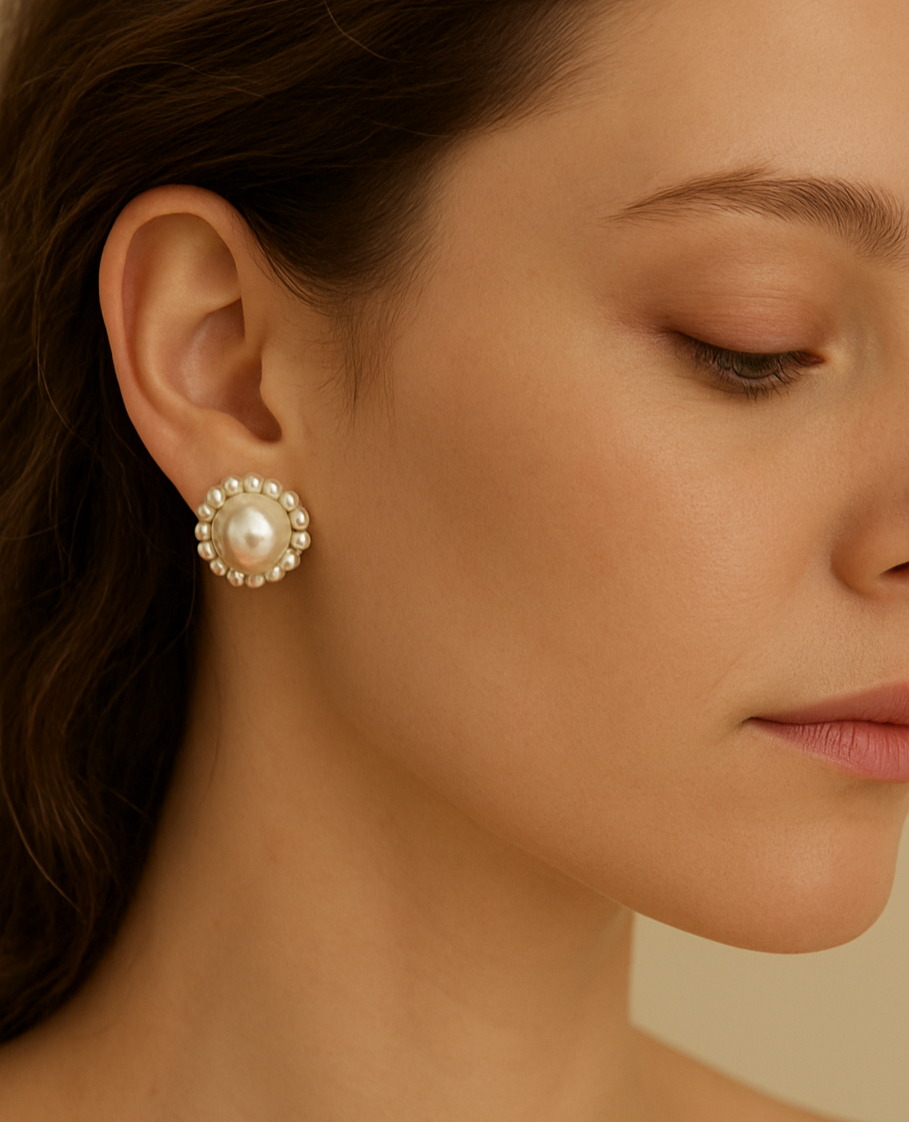 Big Pearl Studs Earrings