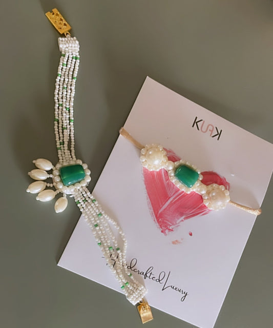 Green Rakhi Lumba Set
