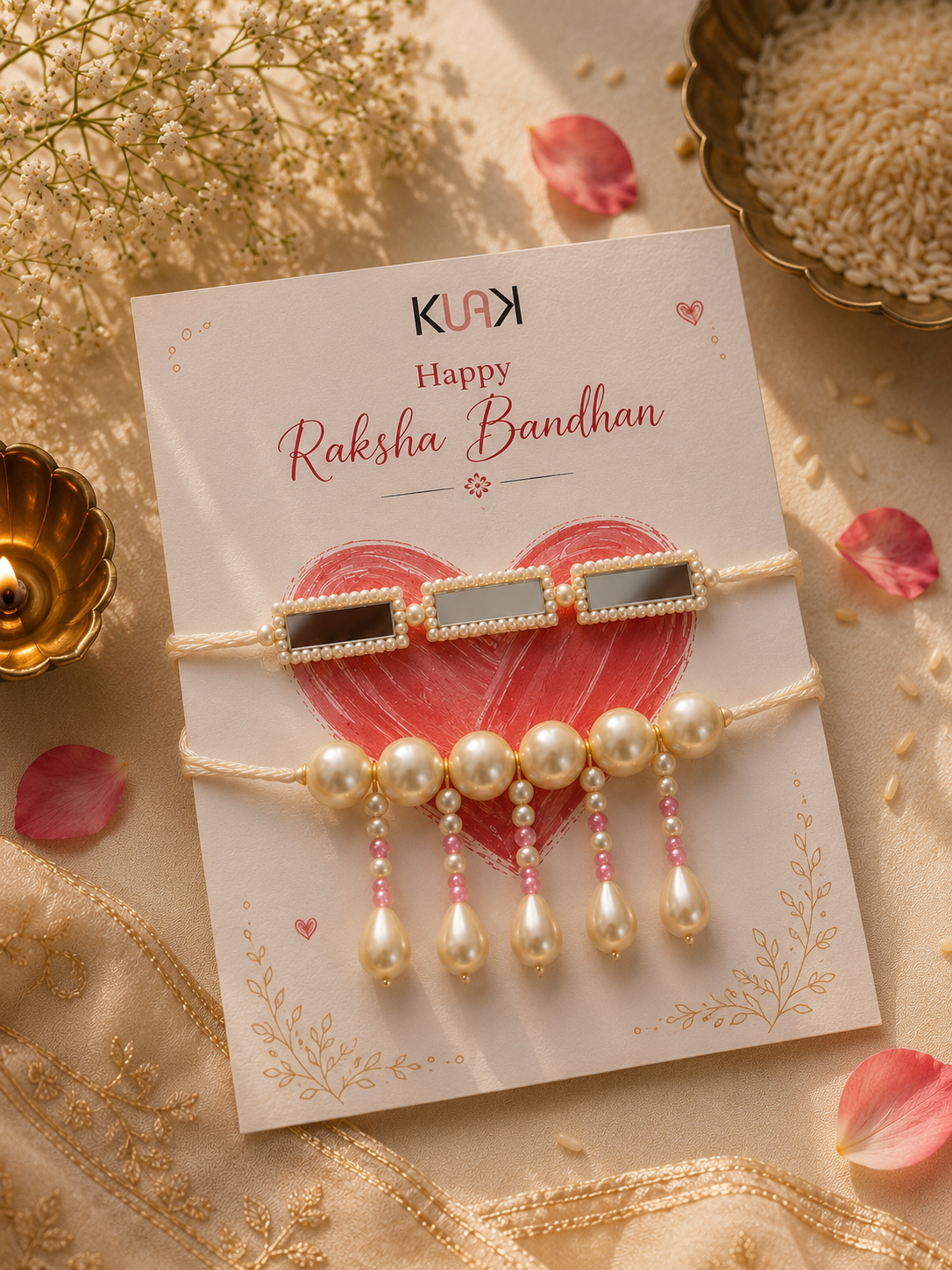 Mirror Rakhi & Lumba set