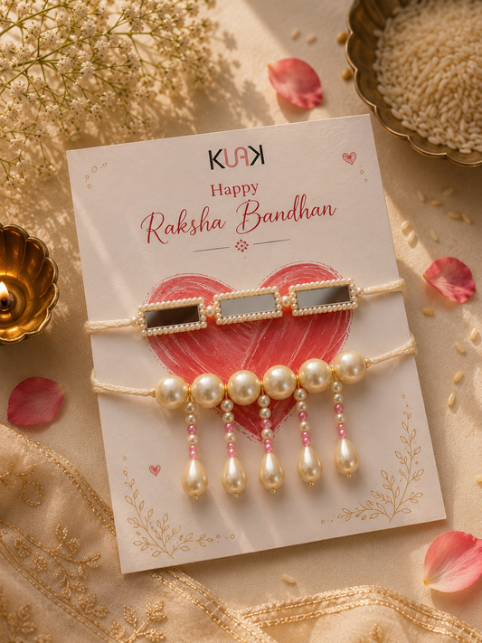Mirror Rakhi & Lumba set