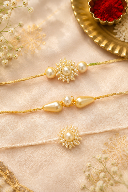 3 Pearl Rakhi set
