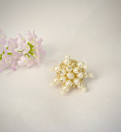 Fulhar Pearl Golden Cocktail Ring