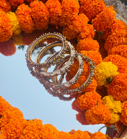 Dual Tone Ghungru Bangle Set