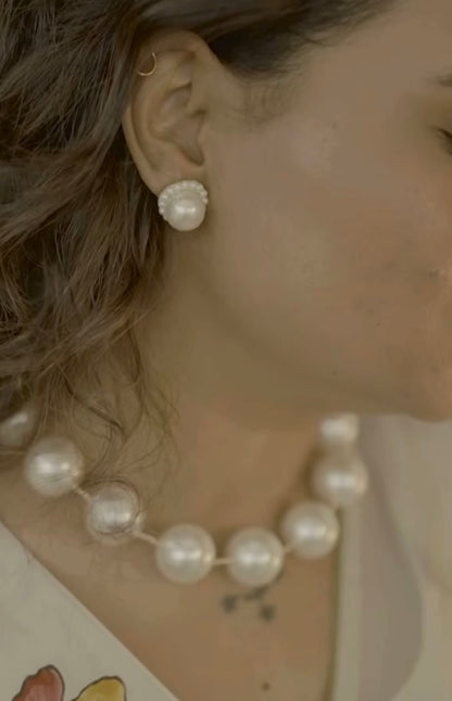 Big Pearl Studs Earrings