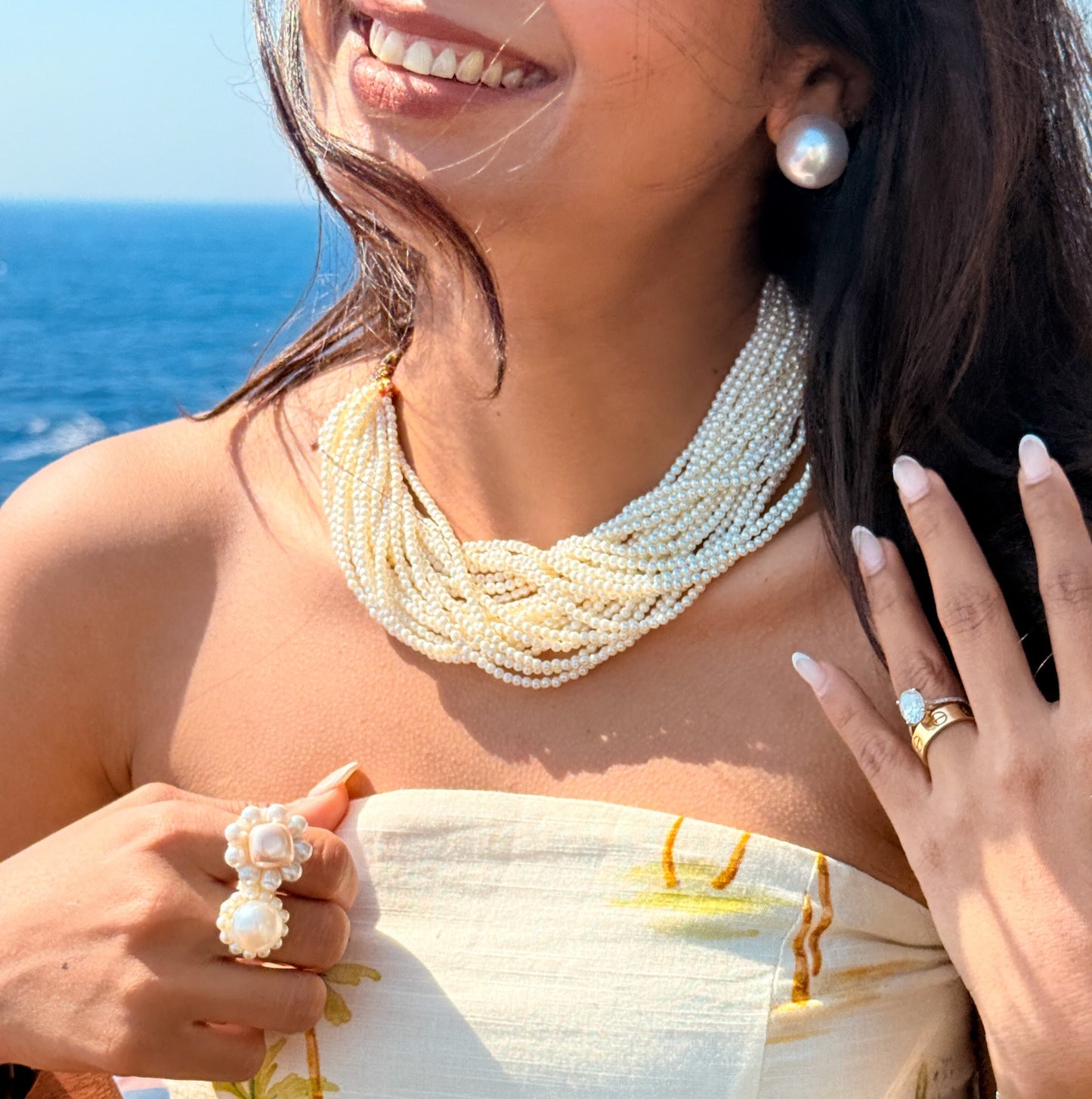 Pearls Double Cocktail Ring