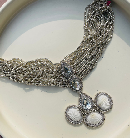 Shell Silver Beads Necklace