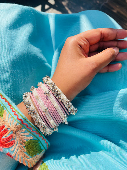 Pearl Ghungru Bangle Set
