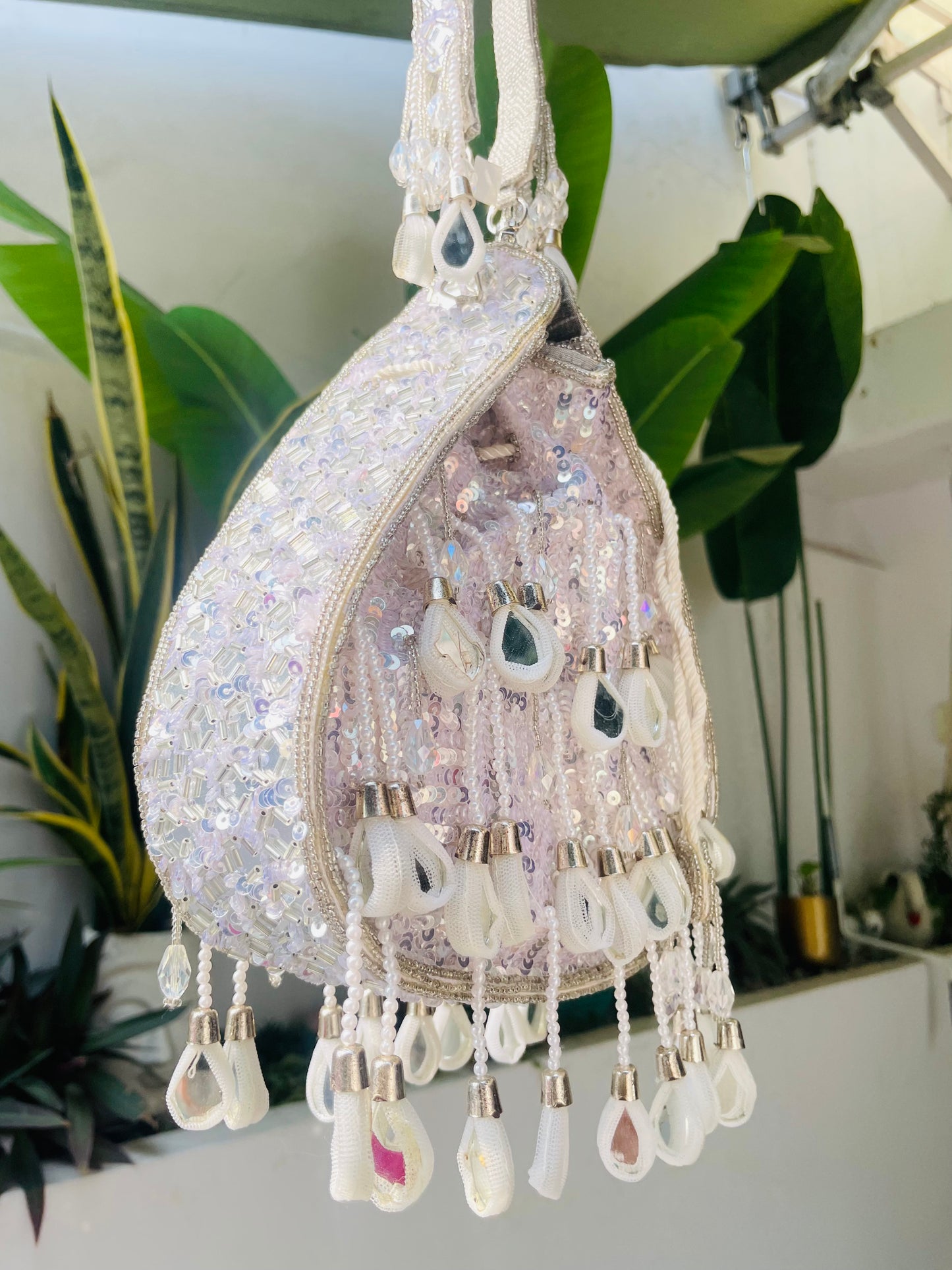 Silver Mirror Potli
