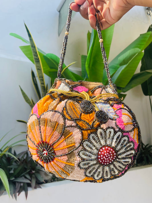 Multicolor Black Potli