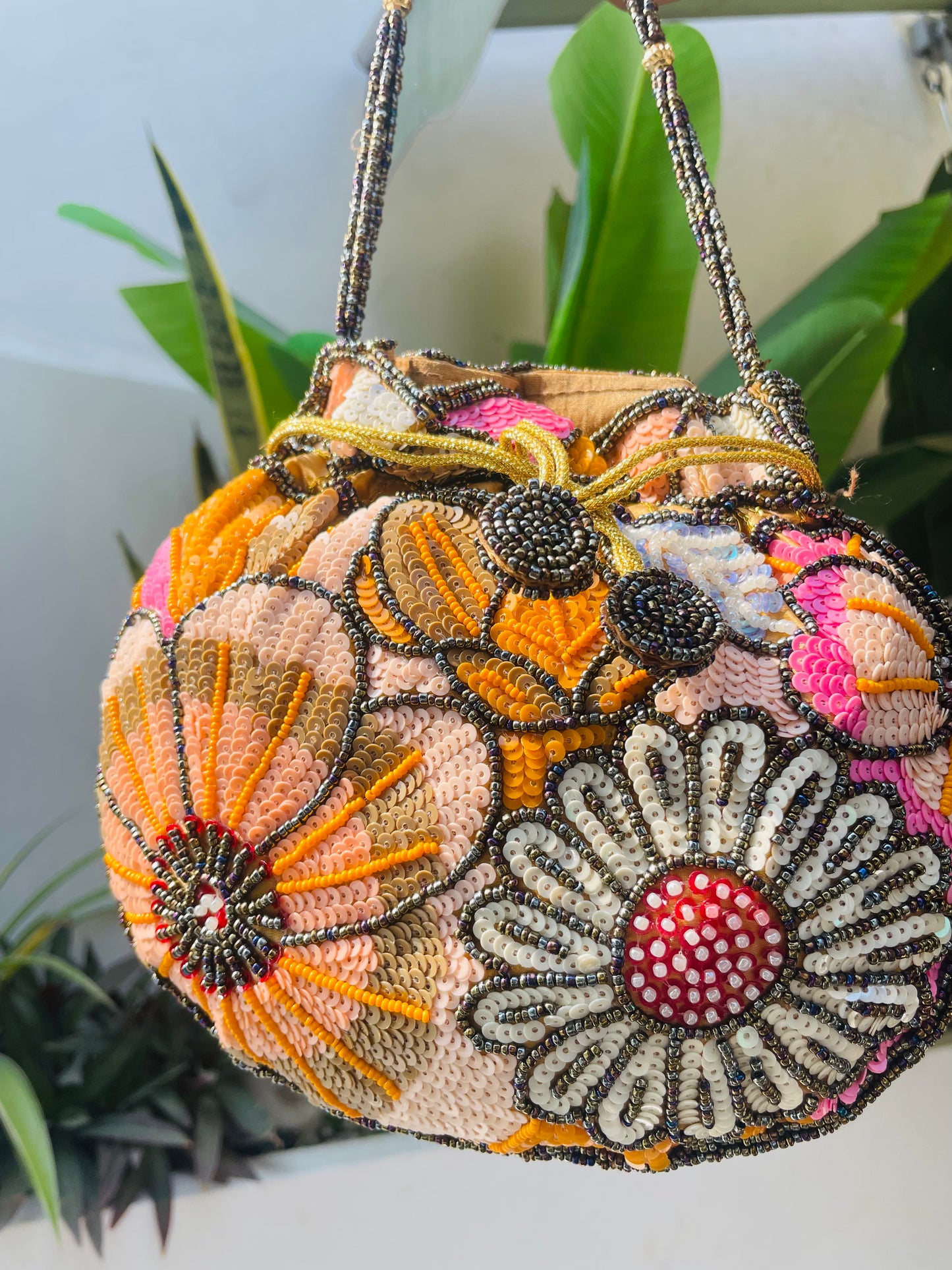 Multicolor Black Potli