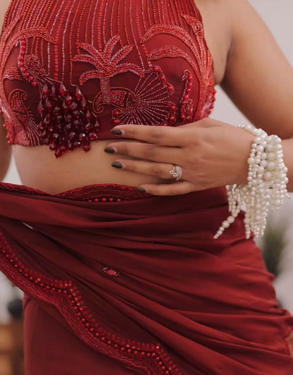 Hanging Pearl statement Bracelet cum Necklace