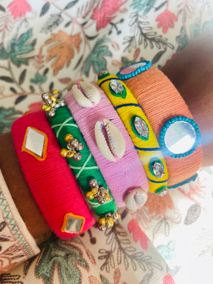 Boho colorful Bangle Set